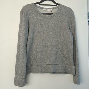 Wilt Gray French Terry Sweatshirt w Silver Lurex Thread M EUC